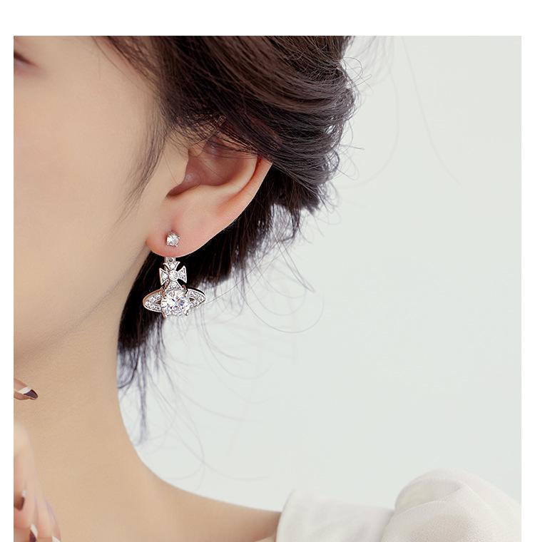 Exquisite High-End Französische Retro Zirkon Diamant Ohrringe: Einzigartig und stilvoll für Frauen