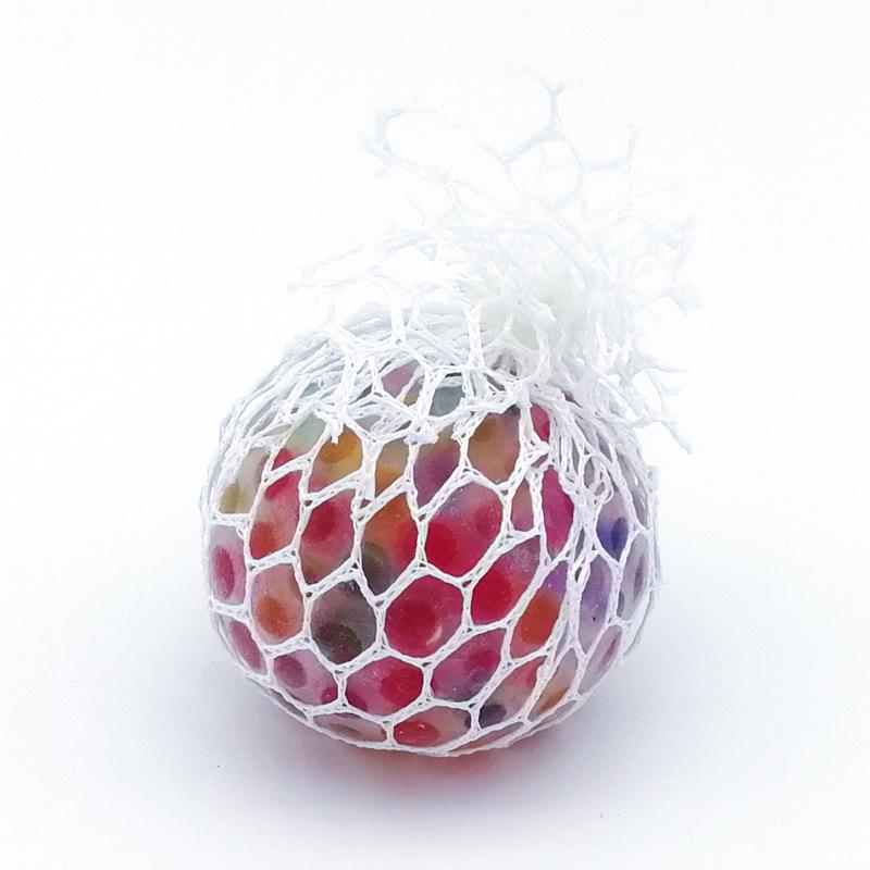 Luminous Crystal Squeeze Grape Ball Toy with Colored Beads - 6CM Venting Stress Reliever