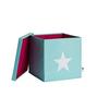 STORE.IT Store. It Storage Box with Lid, Mint Green with Star, Reinforced White MDF, Polyester/MDF,