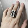 Retro Gothic Cross Large Ring for Men Stainless Steel Punk Edgy  Vintage Bold Statement Accessories Unisex Christian Gift
