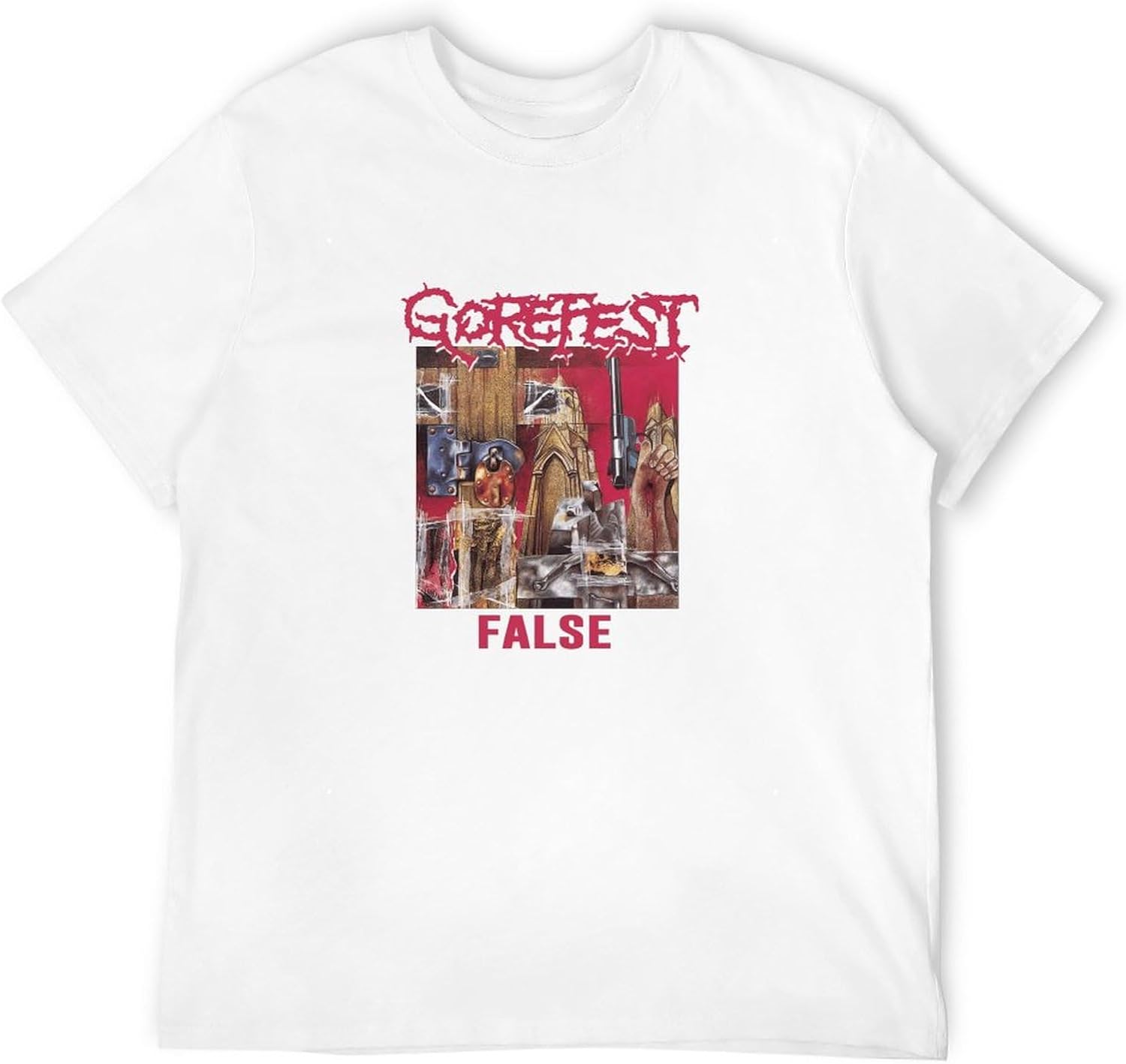 Gorefest Band False 1992 Album Cover Mens T Shirt Unisex Tee XL белый