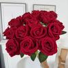 Rose Flower for Flower Arrangement Realistic Long Stem Fake Silk Rose