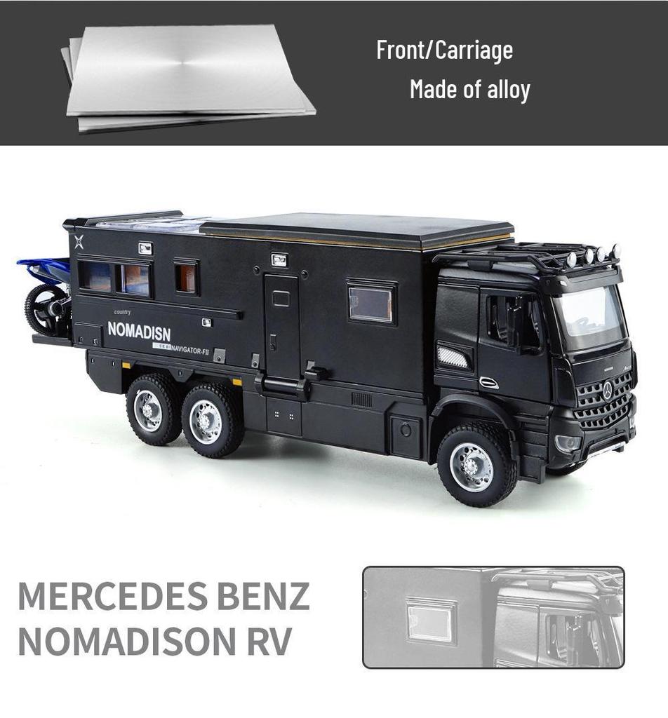 1:24 Модель автомобиля из сплава Nomad RV со звуком и светом, Игрушка с инерционным механизмом для детей