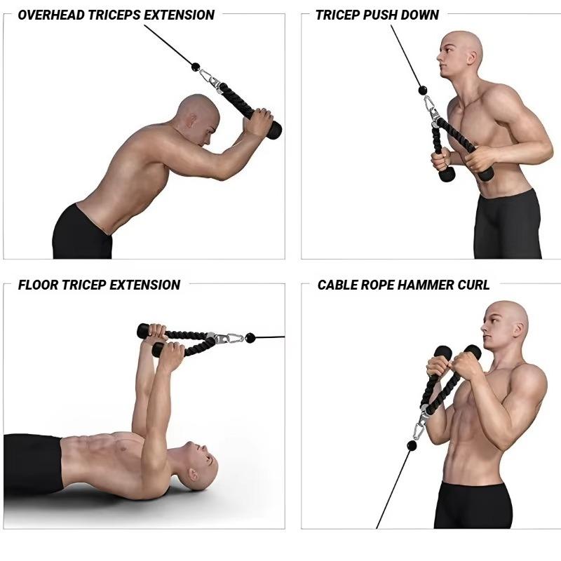 Double Head Pull Rope Gym Equipment for Biceps Triceps Training with Gantry Frame and Lower Press Handle for Muscle Building