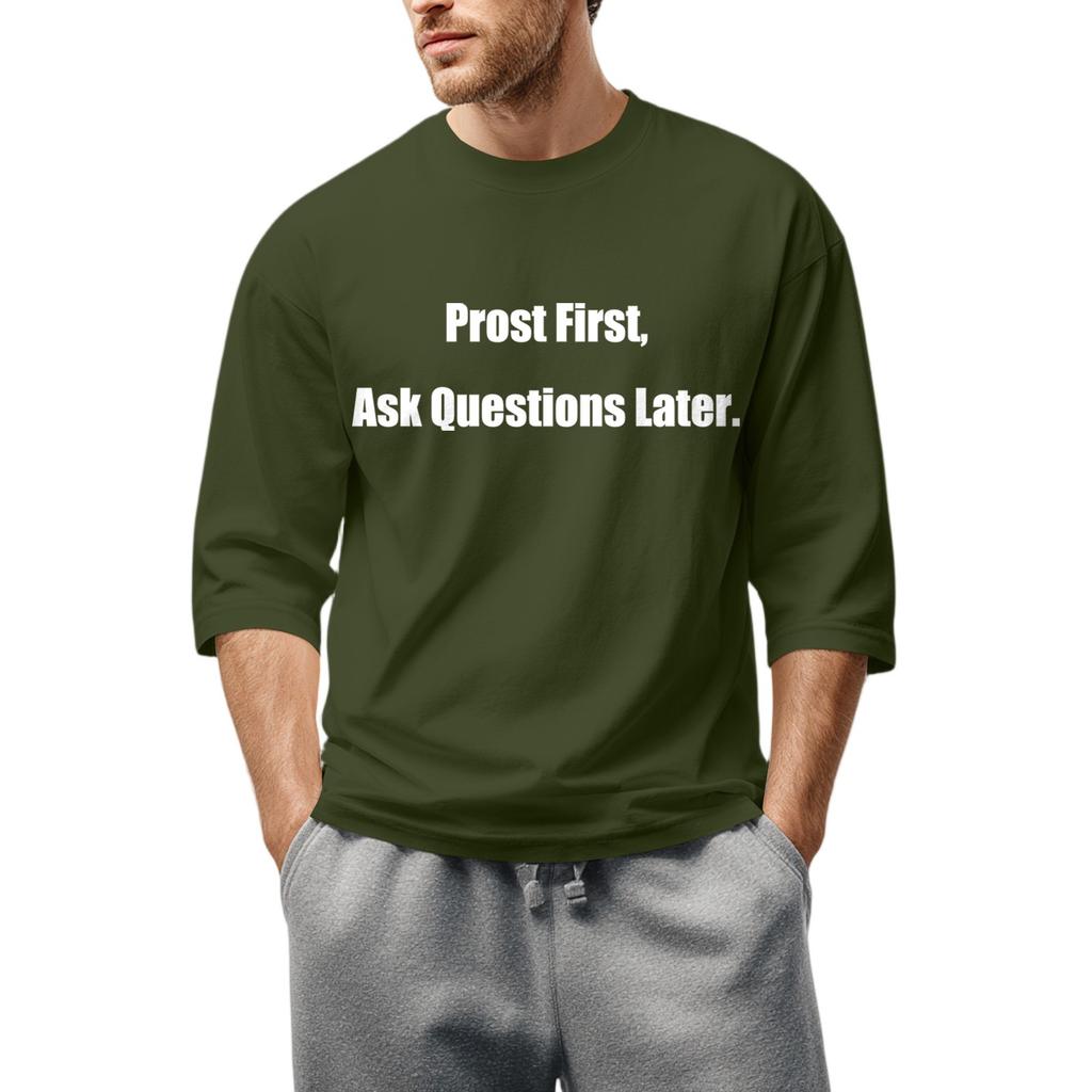 Men's fashionable casual round-neck three-quarter sleeve top T-shirt