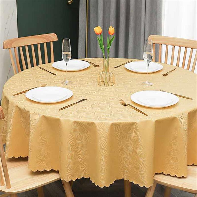 European Style PU Thickened Waterproof Coffee Table Cloth Oil-proof Washless Round Tablecloth Table Decor