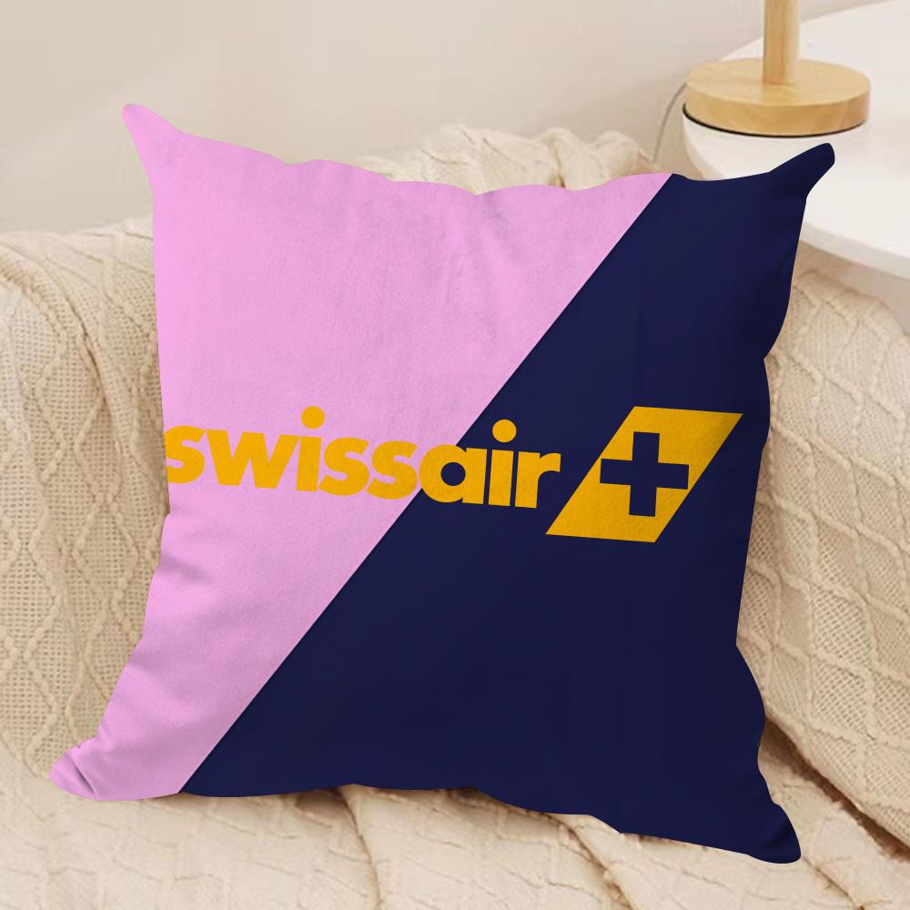 

Swiss Airlines S-Swissair Cushion Cover Soft Plush Fabric Double-Sided Printed Sofa Cushion Cover for All Seasons Home DecorGift 30cmx30cm