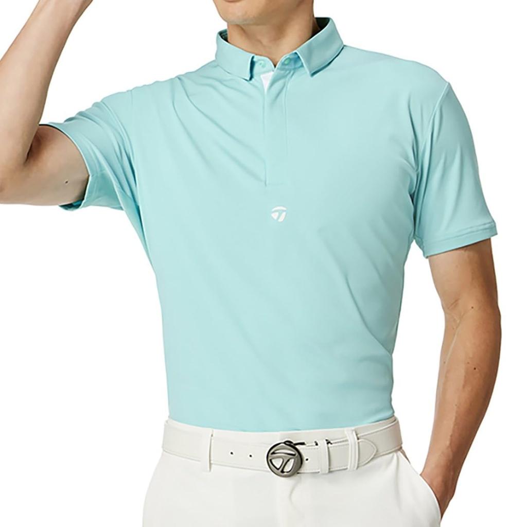 TaylorMade Staple S/S Polo, Turquoise, Large, Men's, 2025SS UN629