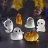 Resin Glow in the Dark Halloween Miniature Ornaments Set 17 Pieces for Spooky Tabletop Terrariums and Holiday Decor