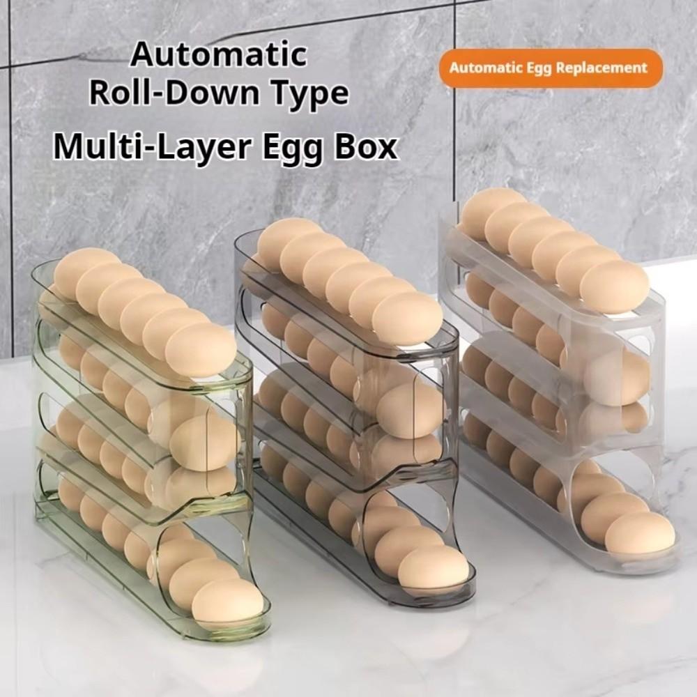 Large Capacity Egg Roller Rack Household Egg Organiser New Automatic Egg Roller