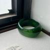 Ombre Resin Bangle: Wide Irregular Design, Vintage Minimalist Style