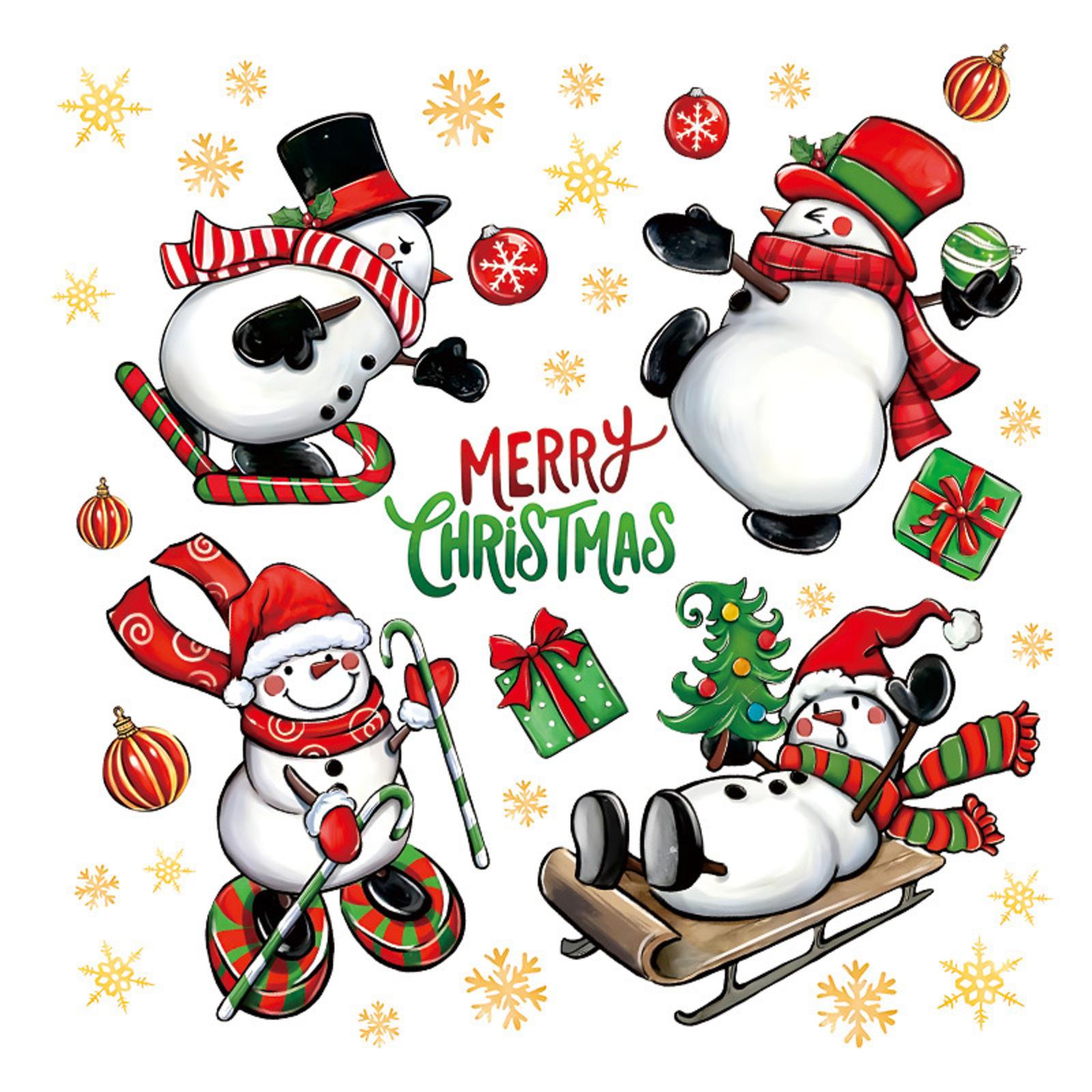 

Рождественские украшения Украшение для праздничной вечеринки Наклейки на окна ПВХ Статические наклейки Украшения для окон One Size