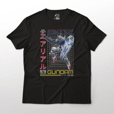 Witch From Mercury XVX-016 Gundam Aerial Anime Graphic Art Cotton T-Shirt