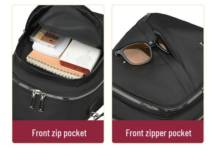 Women's Casual Black Backpack - New Style, Large Capacity, Double Shoulder School Bag