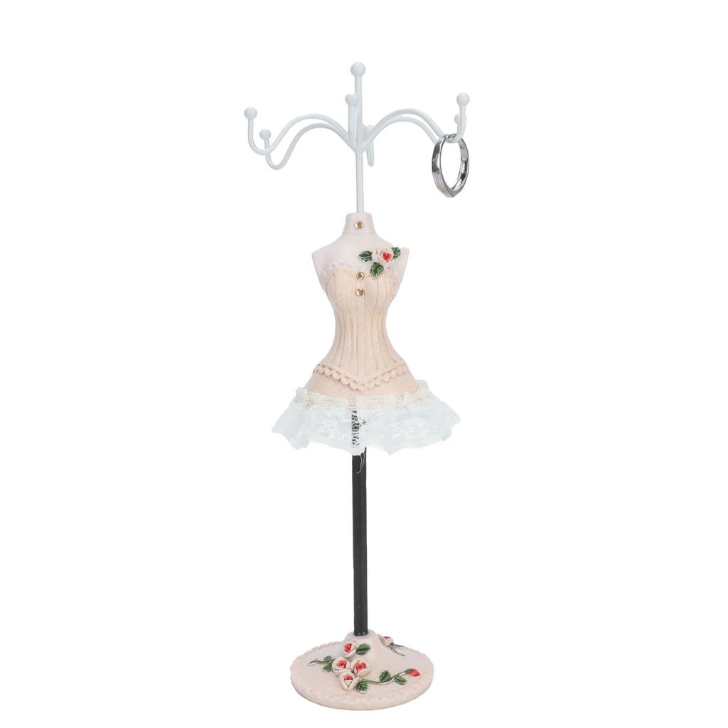 Jewelry Stand Display Earrings Necklace Storage Polyresin Doll Holder with Rotatable