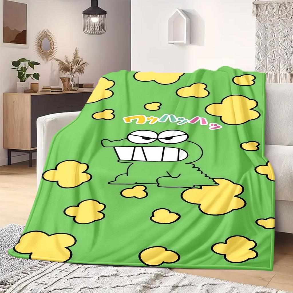Shinchan Anime Print Blanket Warm Comfortable Flannel Blanket Suitable for Bedrooms, Sofas, Beds, Chairs, Picnics, Travel