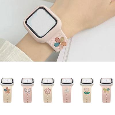 Pulseira de relógio de diamante ornamento de metal pulseira encantos para iwatch acessórios de pulseira