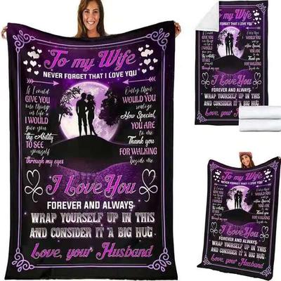 Comfortable Soft Flannel Blanket for Wife Perfect Gift for Birthdays Anniversaries Valentine's Day Home Decor