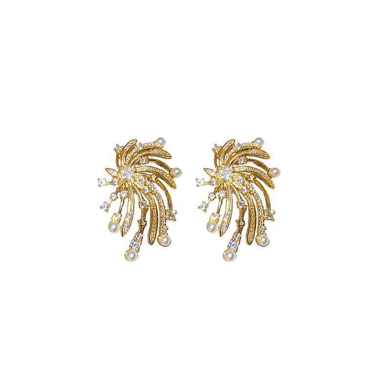 Silvernadel Feuerwerk Stern Perlenohrringe - Elegant, hochwertiges Design für Frauen