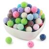 15Pcs 16MM Resin  Round Acrylic Beads Sugar Sand Pasting Process Fashion For Jewelry Making DIY Handmade Bracelets Accessories