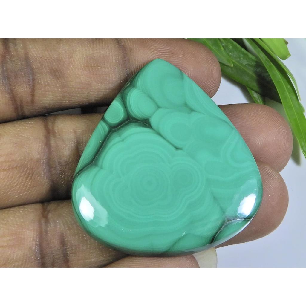 Natural Malachite Pear Cabochon Designer Loose Gemstone 95Cts. 39X43X05MM A-108