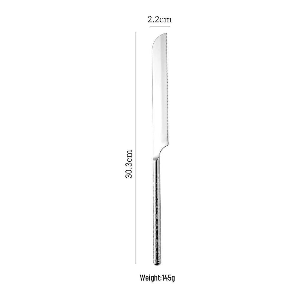 Round Diamond Cutlery Set: 304 Stainless Steel Steak Knife, Fork, Spoon, Spatula, Ladle, Slotted Spoon, Frying Spatula.