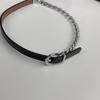 Niche Design Sense Black Belt Buckle Choker Daily Neck Accessories Short Collar Minimalist Neck Ring Women