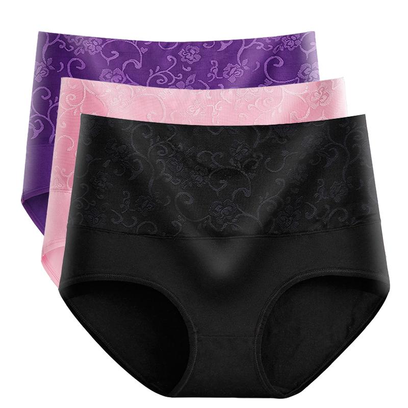 

M-5XL трусики для женщин с высокой талией нижнее белье для живота хлопковые бесшовные трусы для девочек больших размеров нижнее белье для женщин 3 шт./лот 3XL