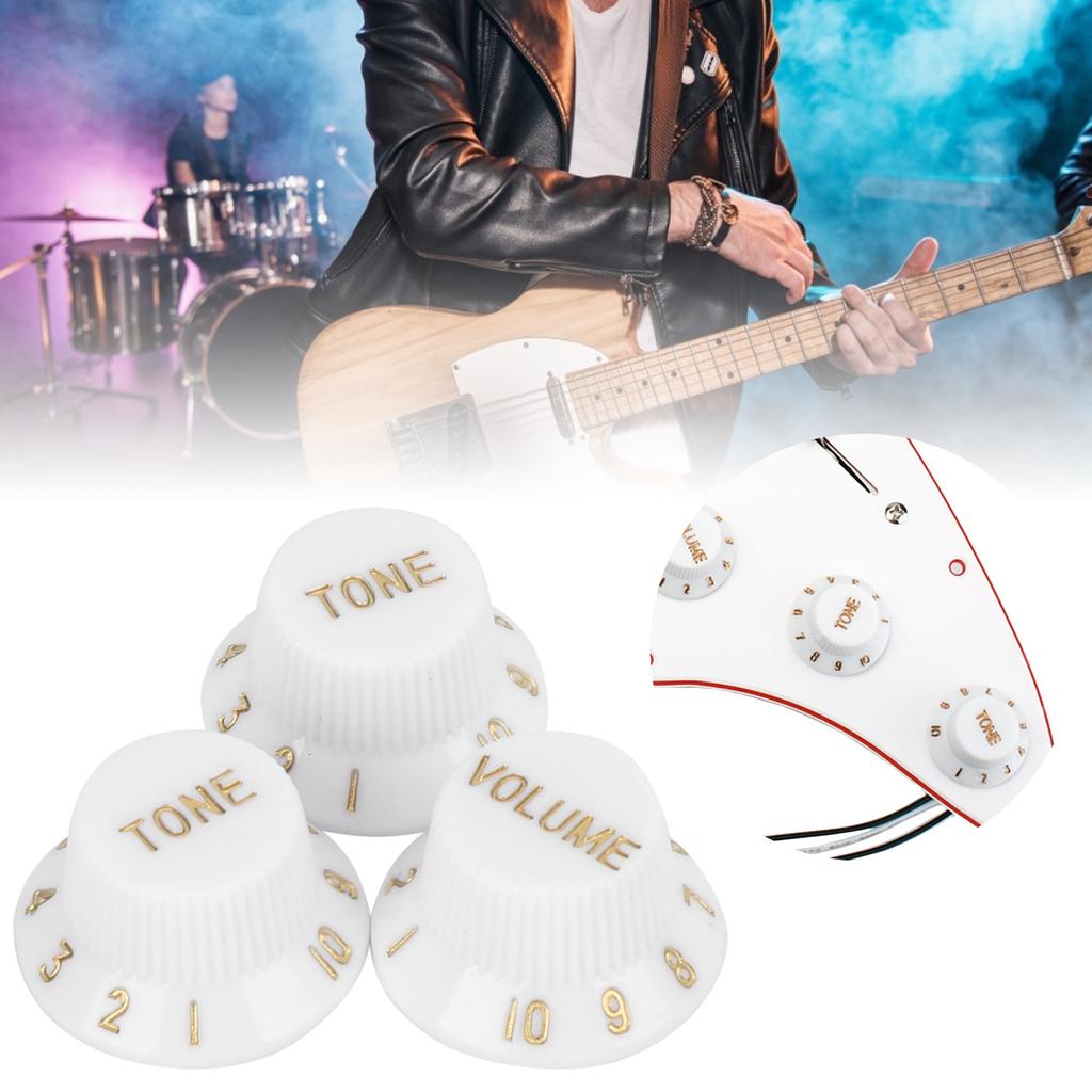 3 Stück Gitarren-Reglerknopf 1 Lautstärke 2 Klangfarbe Passend Top Kunststoff Set Kit für E-Bass GD73