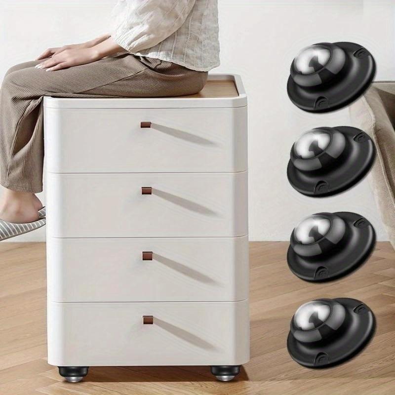 4pcs Heavy Duty Furniture Casters Wheels Self Adhesive Pulley Stainless Steel Strong Load-bearing Universal Wheel 360° Rotation