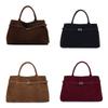 Korean Style Suede Shoulder Bag Tote Bag Underarm Packs Casual Matte PU Handbag  Girls
