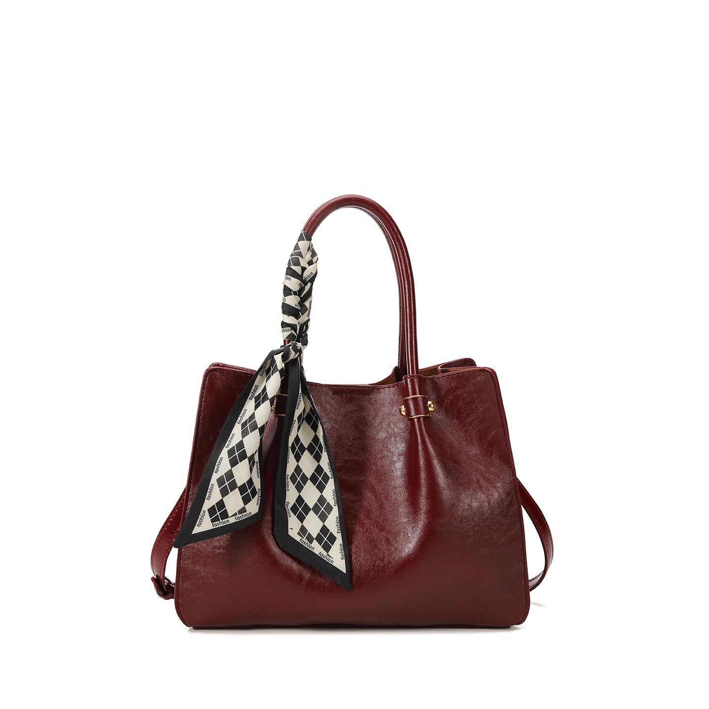

2025 Red Women s Handbag: Large Capacity, Middle-Aged Style, Versatile Crossbody for Weddings