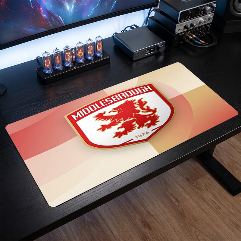Middlesbrough FC Theme Pattern Mouse Pad, Soccer Logo Design XXL Gaming Desk Mat Non-Slip Computer Mouse Pad