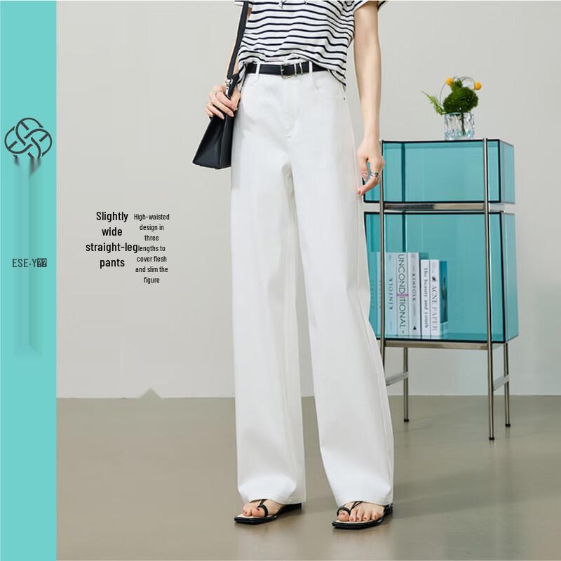 ESE-Y Women s High-Waist Slightly Wide Straight-Leg Jeans 27