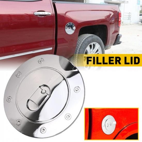 1x Gas Fuel Tank Cover Door Chrome Fits 2007-2013 Chevrolet Silverado GMC Sierra
