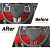 Red Carbon Steering Wheel Decor Cover Trim for Dodge Charger Challenger 2009-14