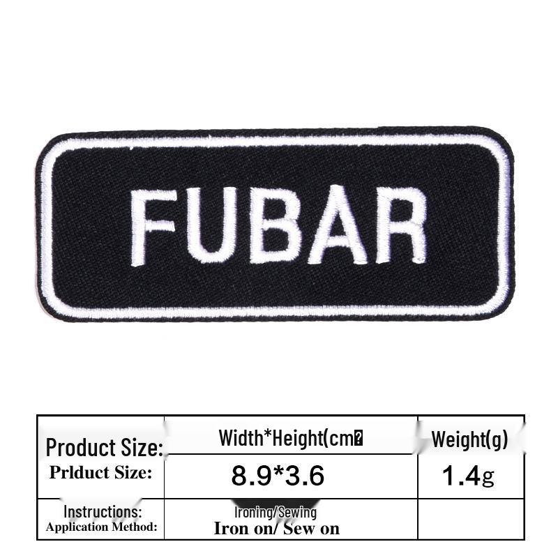 Vtipné černobílé vyšívané anglické písmenkové nášivky na oblečení