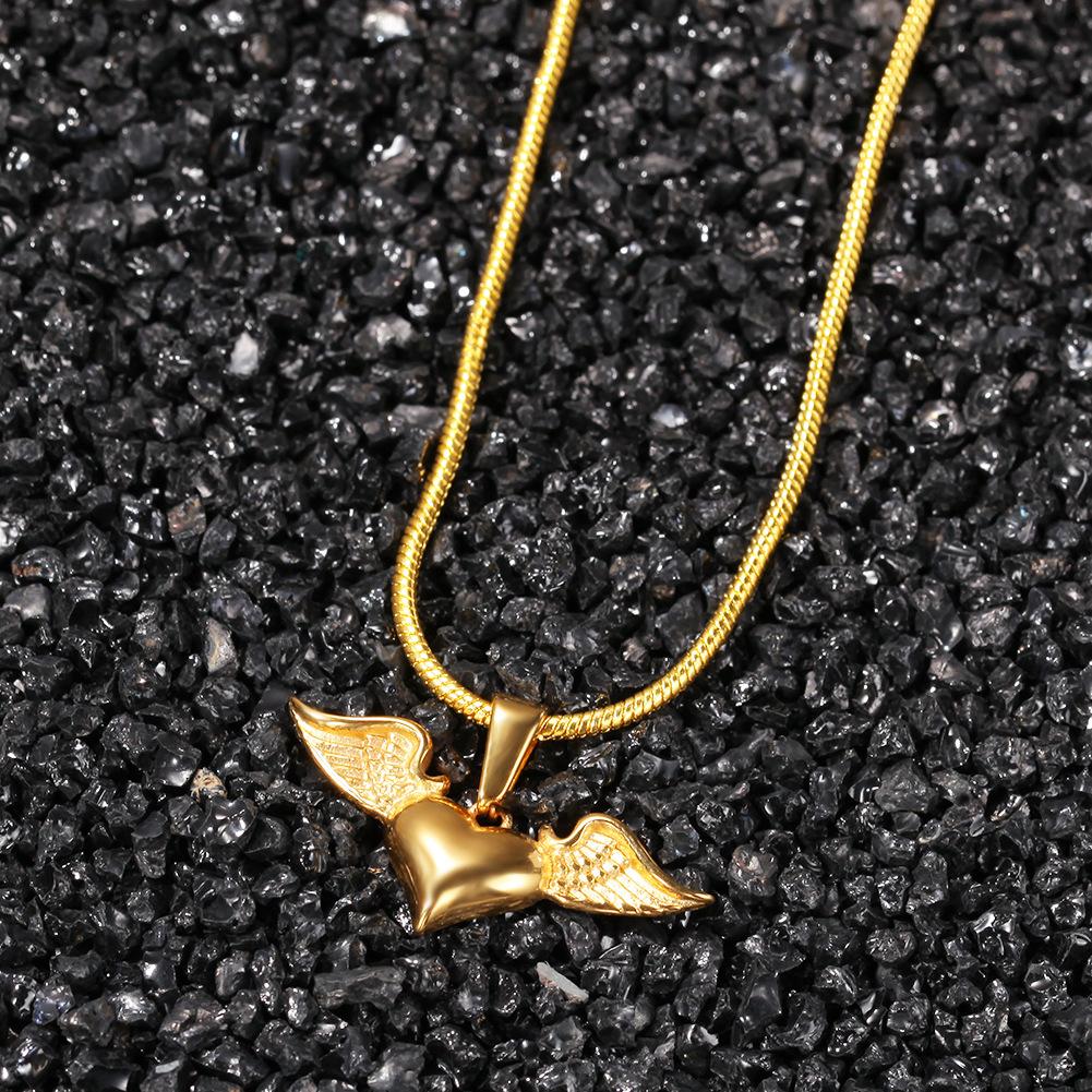 Titanium steel retro niche classic elements hip hop necklace accessories non-fading angel disc sneakers collection