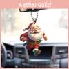 Christmas Running Themed Santa Claus Pattern Acrylic Pendant For Holiday Decor