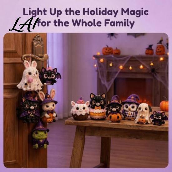 Patchwork Tier-Set Halloween Freunde Set DIY Nähen Machen 4 Zubehörteile Enthalten Entzückende Charaktere Basteln für Anfänger Handgemachtes Geschenk Feiertag
