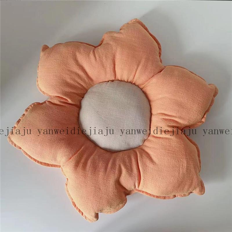 Floral Nordic Contemporary Pillow With Cotton Linen Cover For Modern Home Decor