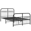 Metal Bed Frame with Headboard and Footboard Black 120 X 190 Cm
