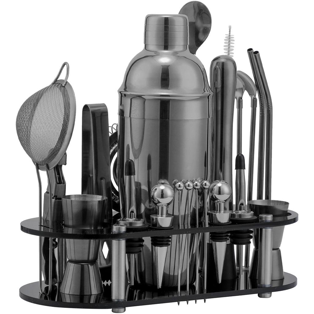 Galvanisiertes Ovales Acryl Edelstahl Bartending Set Cocktail Maker Snow Pot Becher Shaker Bar Komplettset