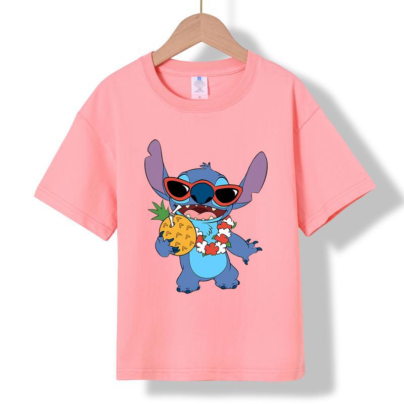 MC-46 MINISO 2026 Summer New Printed Cotton Round Neck T-shirt for Children Aged 1-16, Boys and Girls