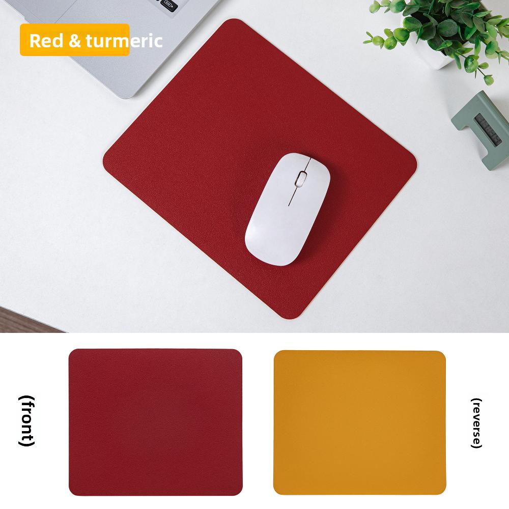 Square Leather Mouse Pad, Small Solid Color Office Desk Mat, Laptop Tablet Leather Mat, Gaming Mat