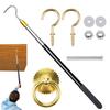 Innovative Attic Pull Down Hook System Comprehensive Attic Ladder Access Set Feature Adjustable Hook and Coppers Rings