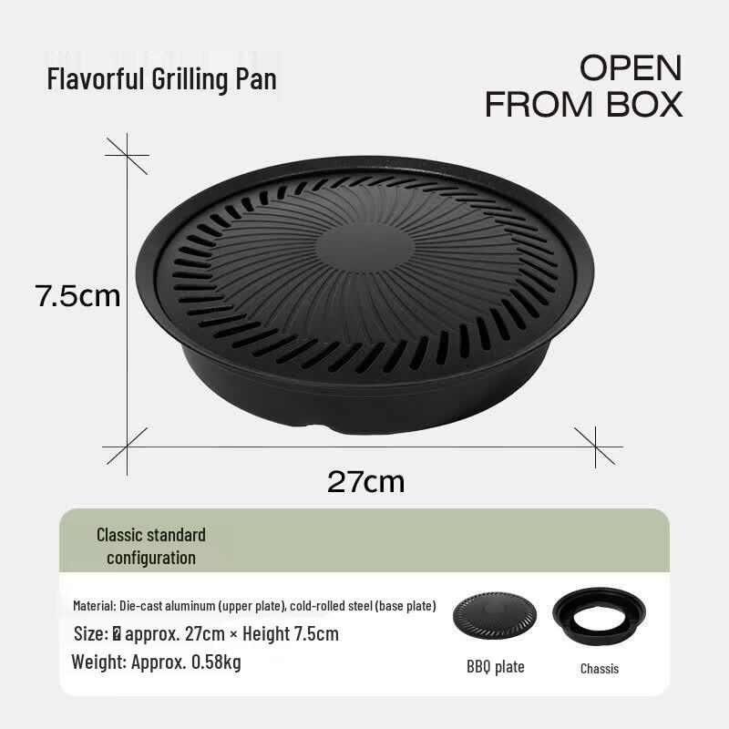 LUING BOX Portable Camping Grill Pan