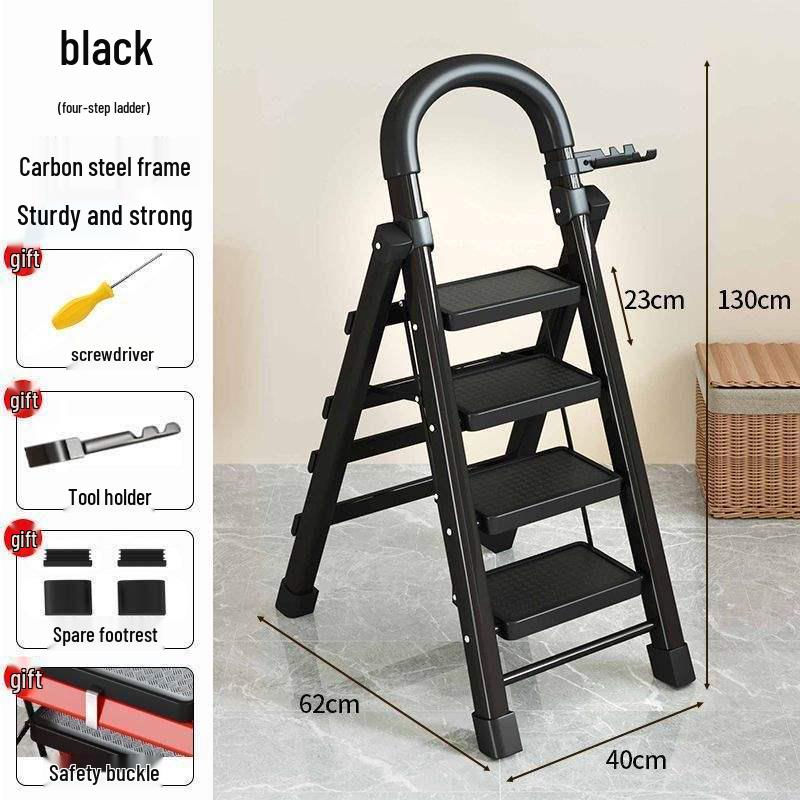 Немецкая 4-ступенчатая складная лестница-стремянка А-образной формы: Комнатный многофункциональный телескопический стул