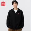 Miniso Men's Stand Collar Oversize Letter Print Sweatshirt