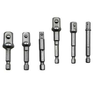 1 Set Steel Socket Adapter Shank To 1/4" 3/8" 1/2" Extension Drill Bits